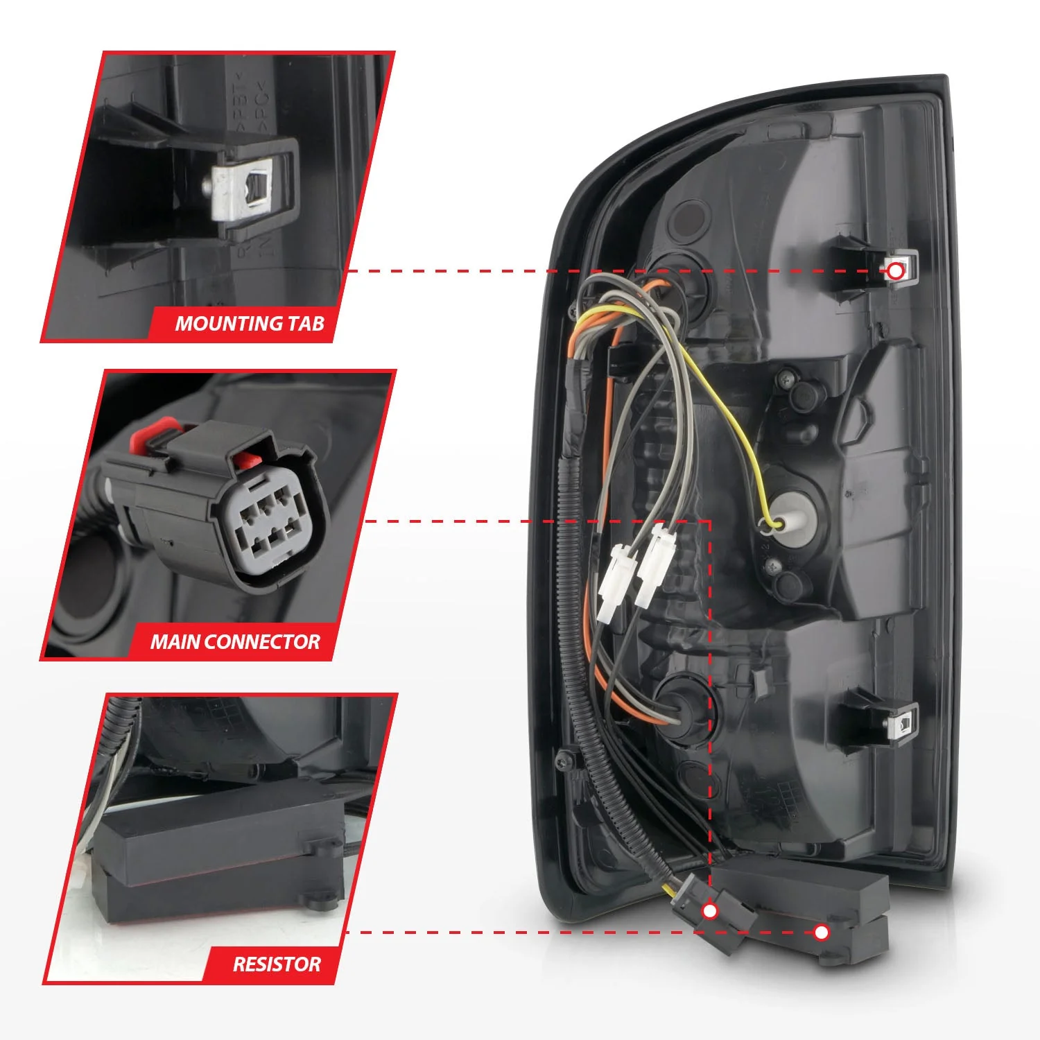 Anzo LED Tail Lights GMC Canyon (15–22) Red Light Bar Style - Black Housing w/ Clear or Smoke Lens - Image 8
