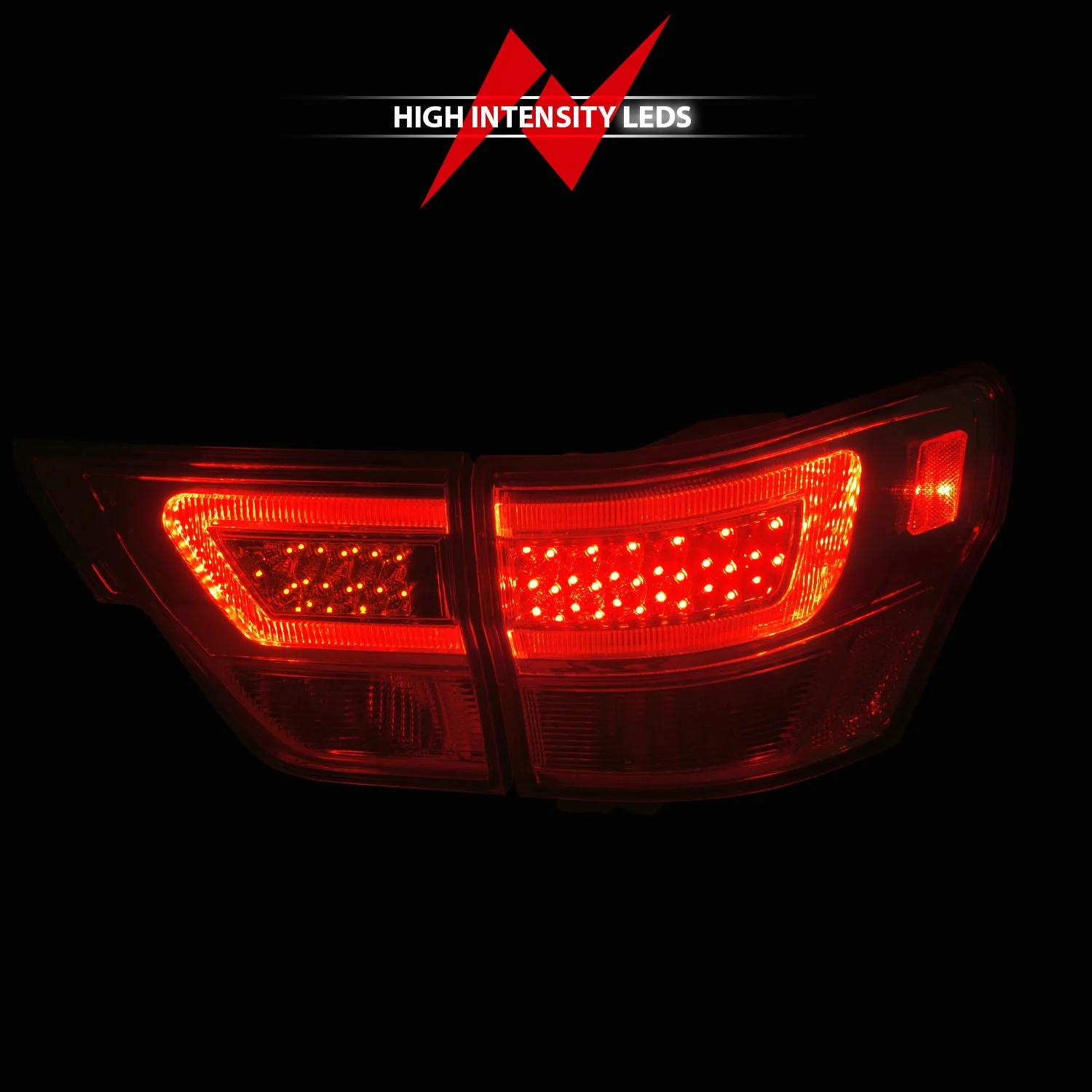 Anzo LED Tail Lights Jeep Grand Cherokee (11–13) 4pcs Light Bar w/ Black or Chrome Housing w/ Smoke / Clear / Red-Clear Lens - Image 13