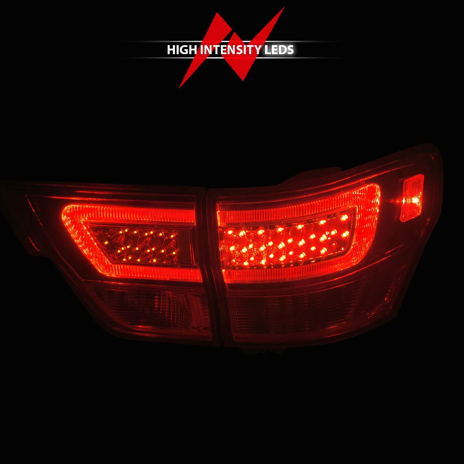 Anzo LED Tail Lights Jeep Grand Cherokee (11–13) 4pcs Light Bar w/ Black or Chrome Housing w/ Smoke / Clear / Red-Clear Lens - Image 18