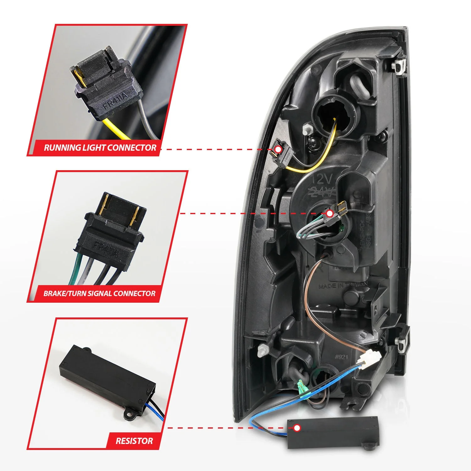 Anzo LED Tail Lights Toyota Tacoma (05–15) Bar Style Sequential Signal - Black Housing w/ Smoke or Clear Lens - Image 2
