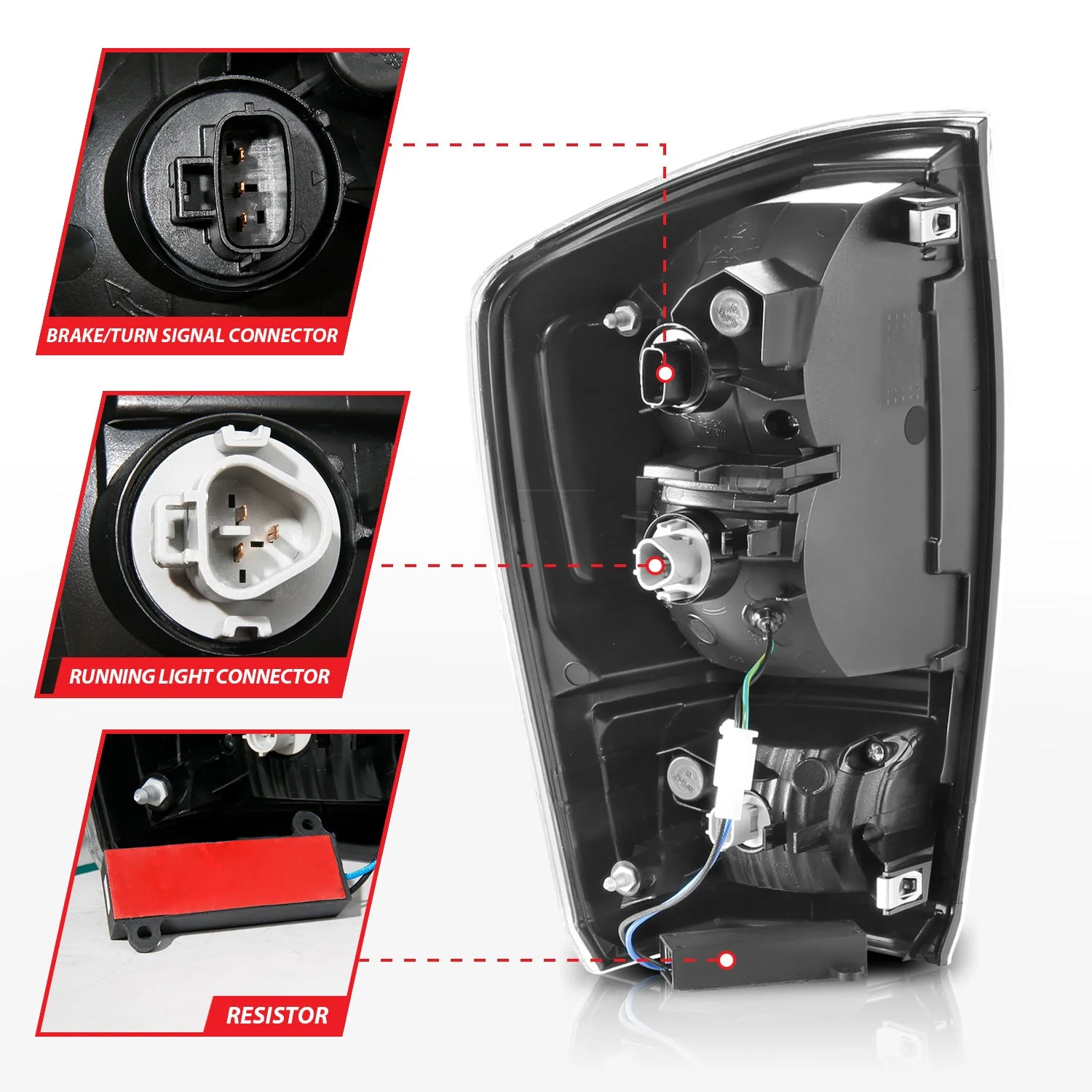 Anzo LED Tail Lights Toyota Tacoma 3rd Gen (16–23) C-Bar Style Plus Sequential Signal Black Housing - Smoked Lens - Image 5
