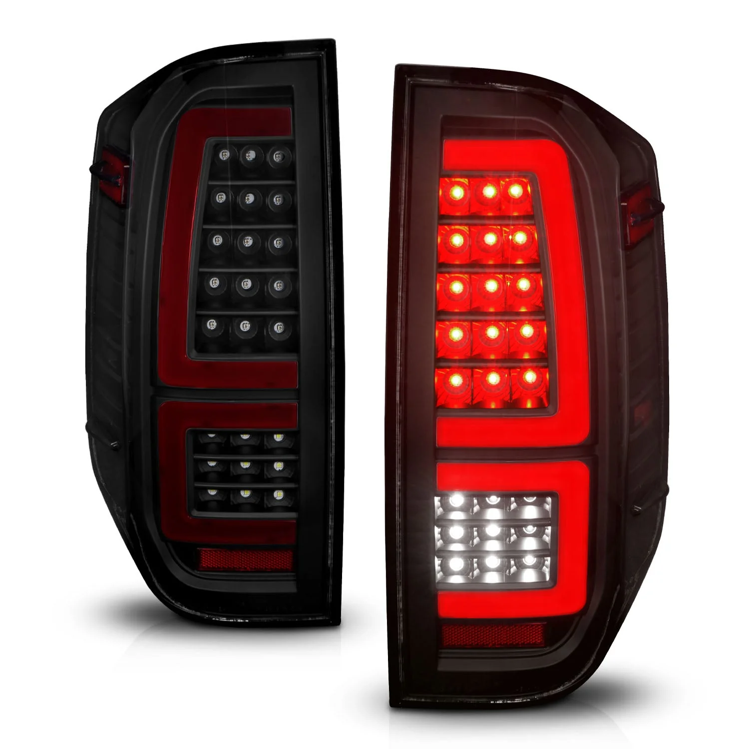 Anzo LED Tail Lights Toyota Tundra (14–21) Red Light Bar w/ Black or Chrome Housing w/ Smoke or Clear Lens & Sequential Signal - Image 7