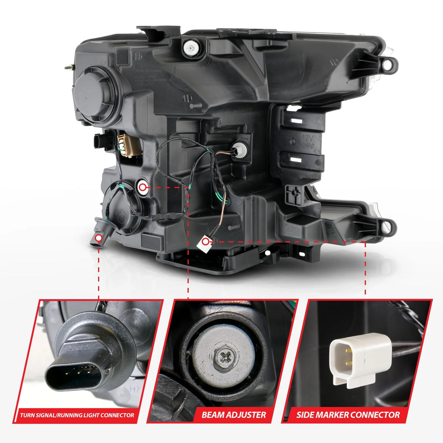 Anzo Projector Headlights Ford F150 (18–20) Initiation & Sequential Plank Style - Black or Chrome Housing w/ Clear Lens - Image 2