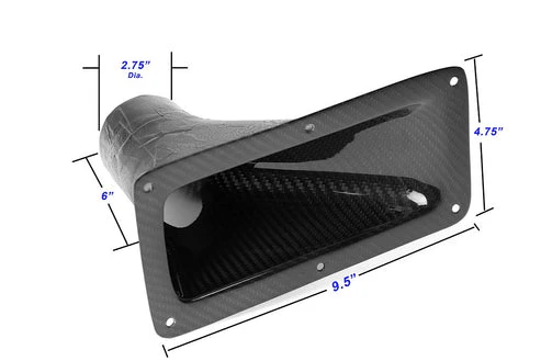 APR Universal Brake Air Inlet Duct w/ Flange [2x2 Carbon Fiber] 7.5" X 5.18" or 9.25" X 4.75" - Image 6