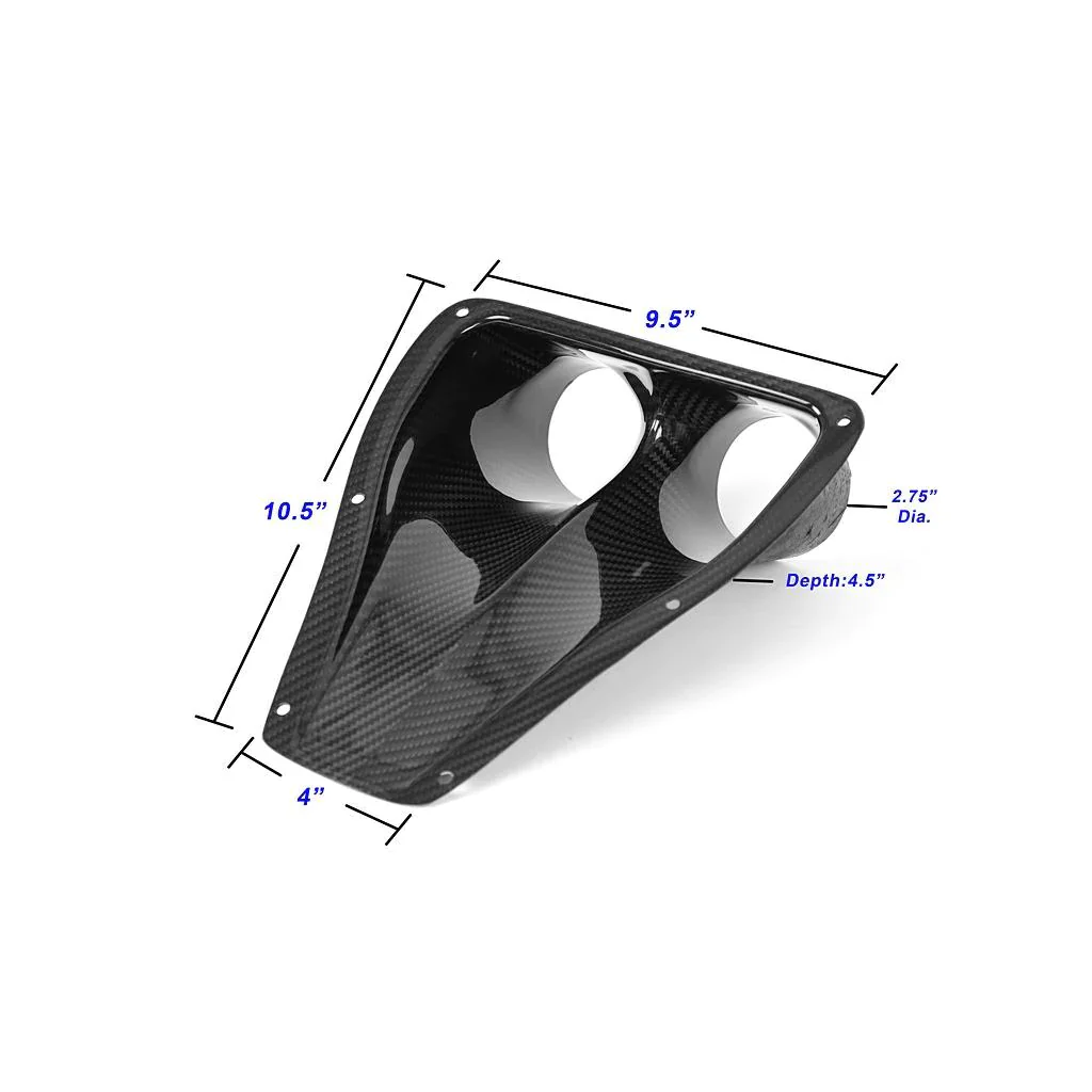 APR Universal Fitment Funnel Dual NACA Ducts - Carbon Fiber - Image 2