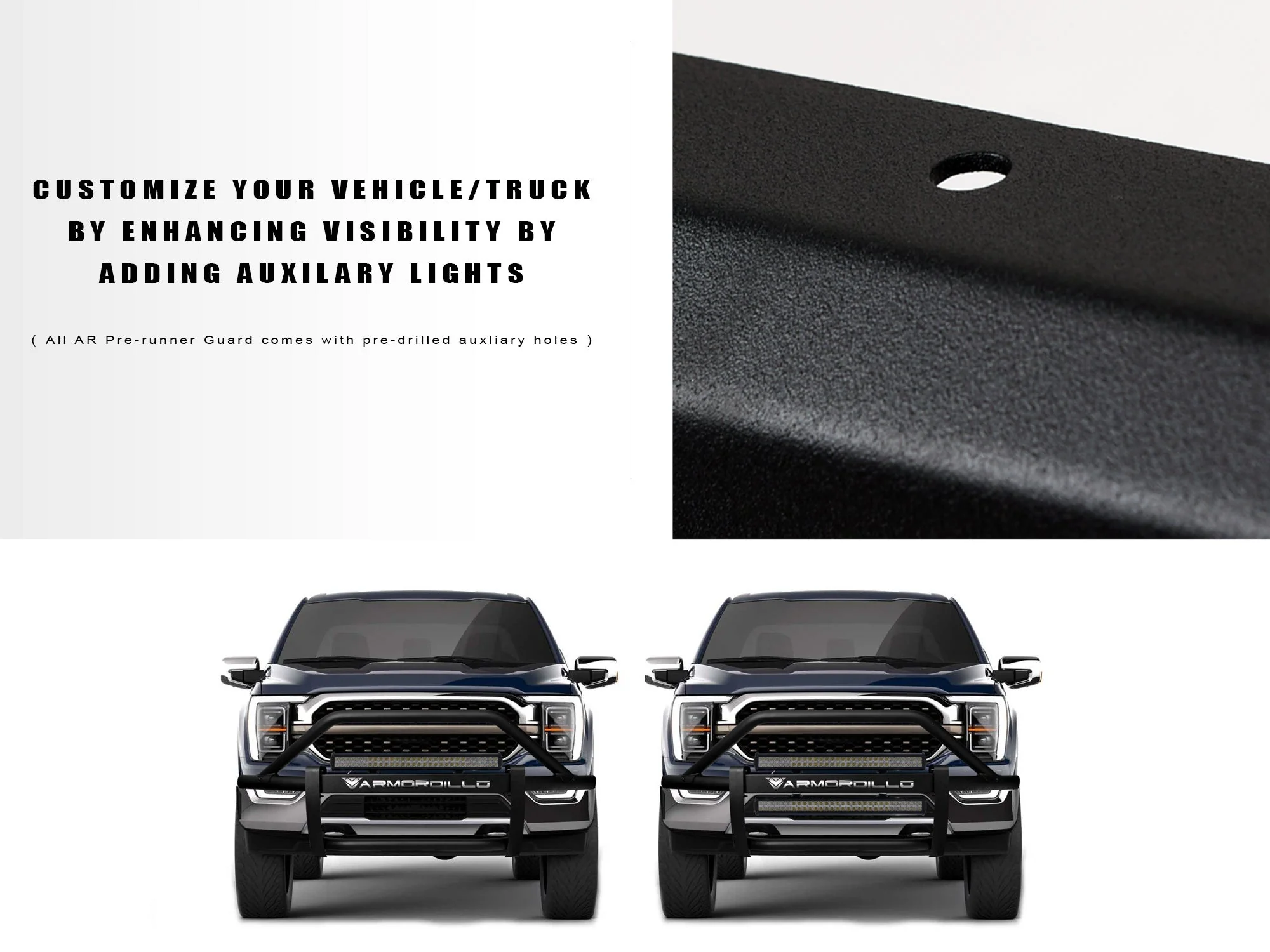 Armordillo Prerunner Bull Bar Toyota Tundra (07-18) Sequoia (08-19) - AR or AR2 Style - Matte Black - Image 13