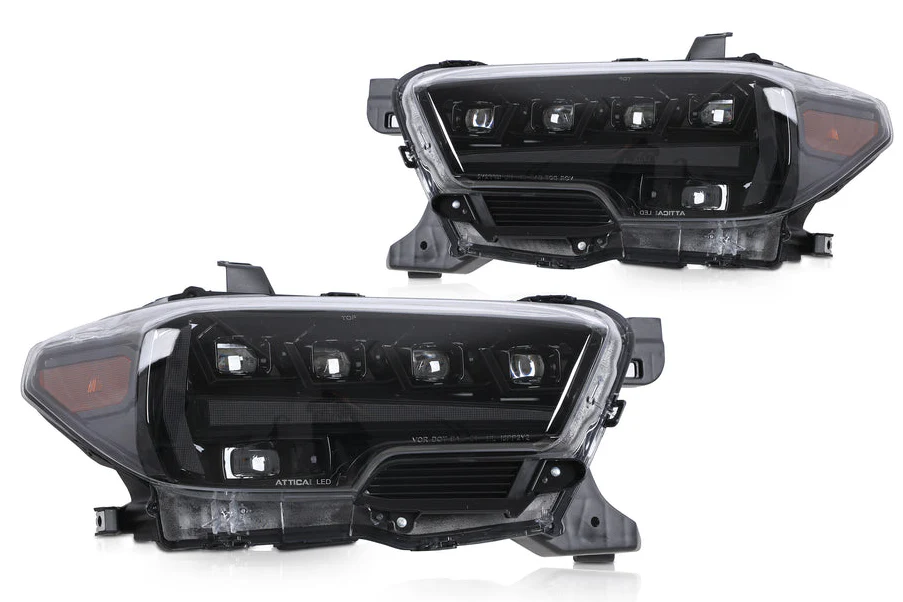 Attica 4x4 LED Headlights For Toyota Tacoma (2016-2023) Apex Series With Sequential Turn Signal CHATT0769-H6-GBC-SQ