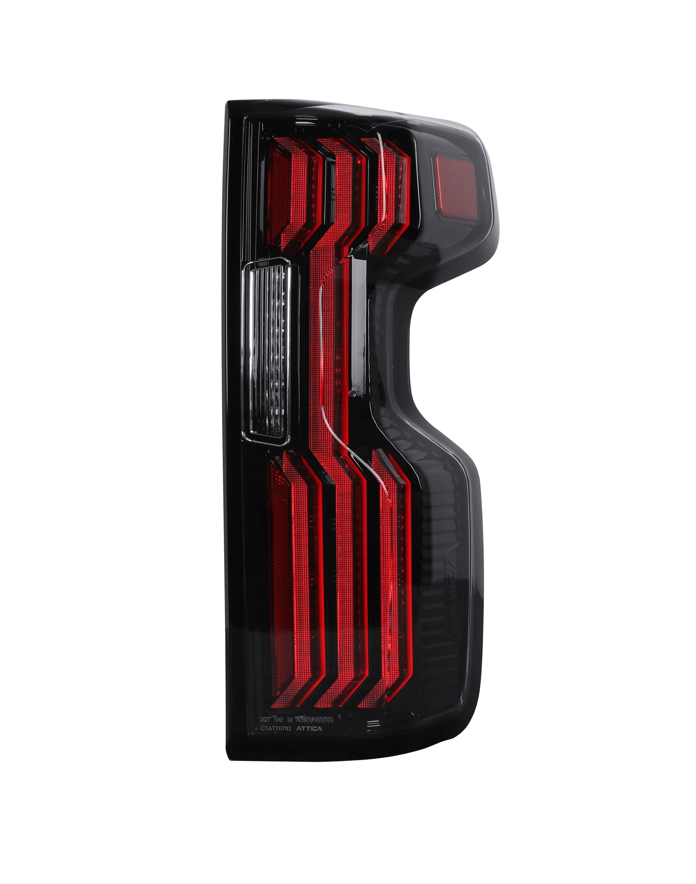 Attica 4x4 LED Tail Lights for Chevy Silverado 1500 (19-26) 2500/3500 (20-26) Gloss Black with Smoked Bars & Sequential Turn Signals (Preorder) - Image 11