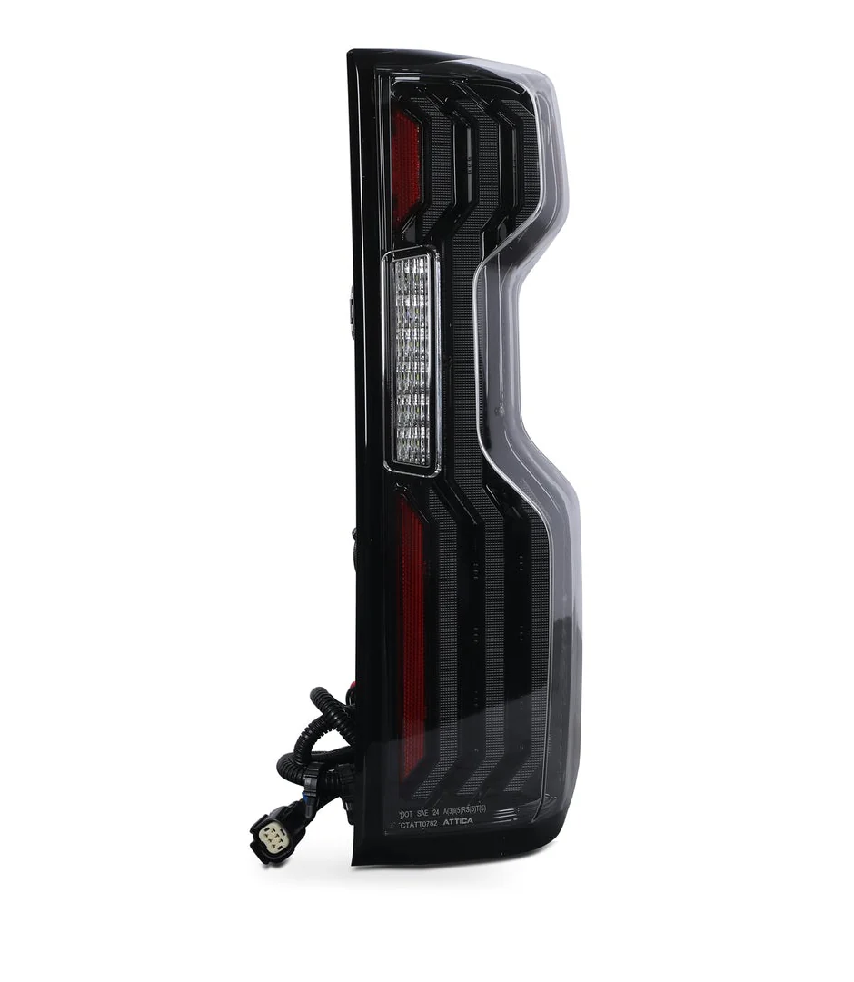 Attica 4x4 LED Tail Lights for Chevy Silverado 1500 (19-26) 2500/3500 (20-26) Gloss Black with Smoked Bars & Sequential Turn Signals (Preorder) - Image 12
