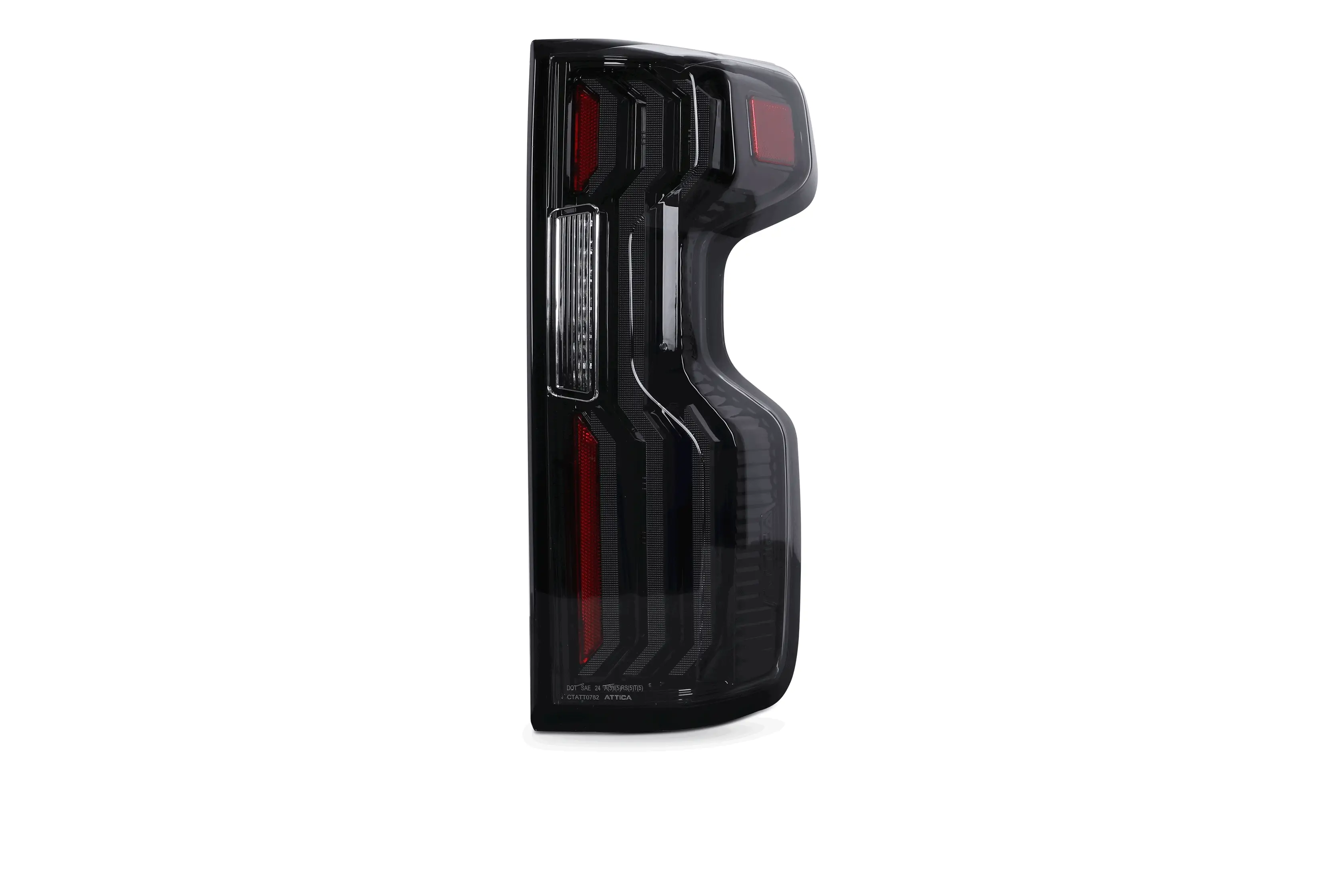 Attica 4x4 LED Tail Lights for Chevy Silverado 1500 (19-26) 2500/3500 (20-26) Gloss Black with Smoked Bars & Sequential Turn Signals (Preorder) - Image 2