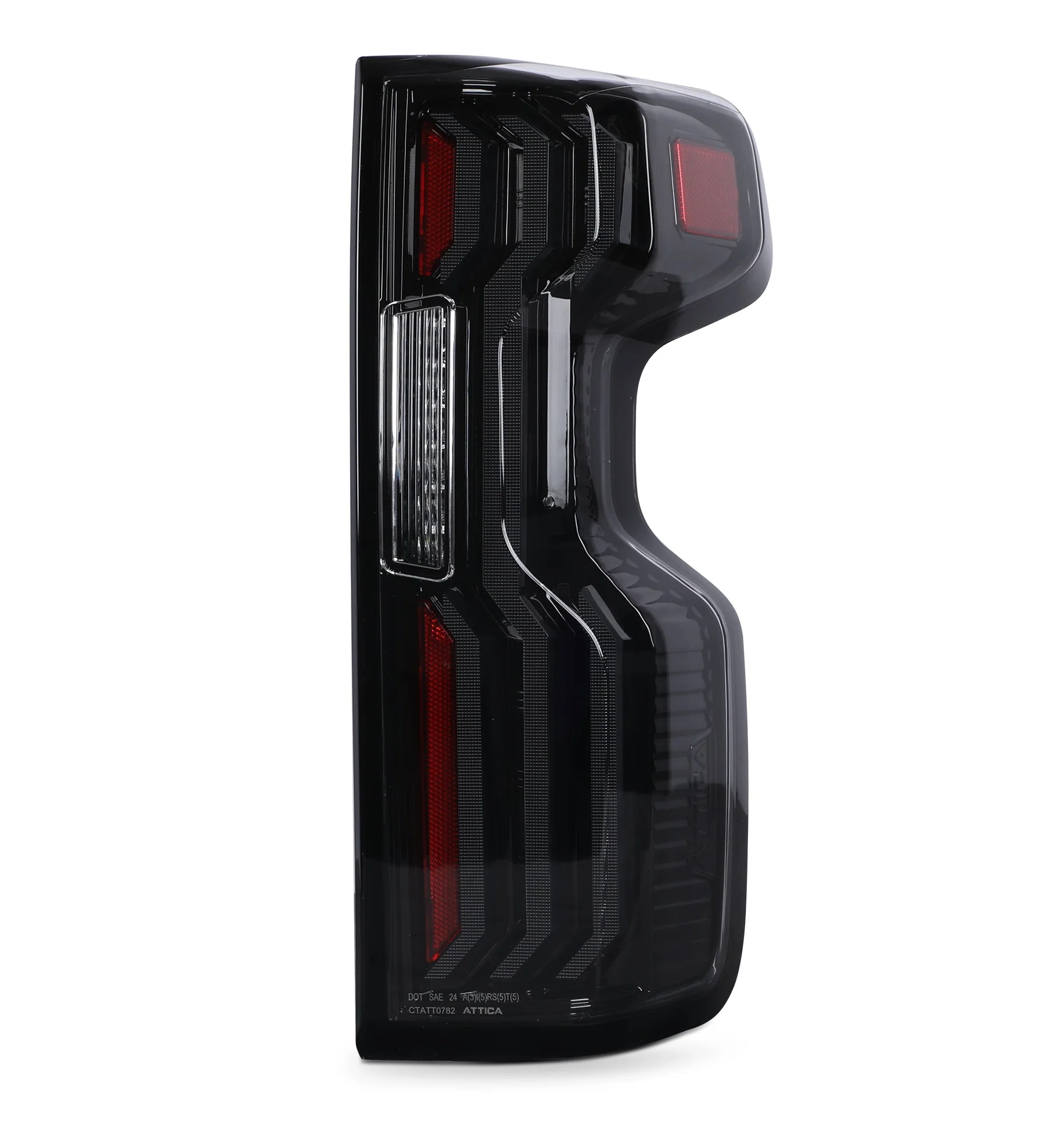 Attica 4x4 LED Tail Lights for Chevy Silverado 1500 (19-26) 2500/3500 (20-26) Gloss Black with Smoked Bars & Sequential Turn Signals (Preorder) - Image 7