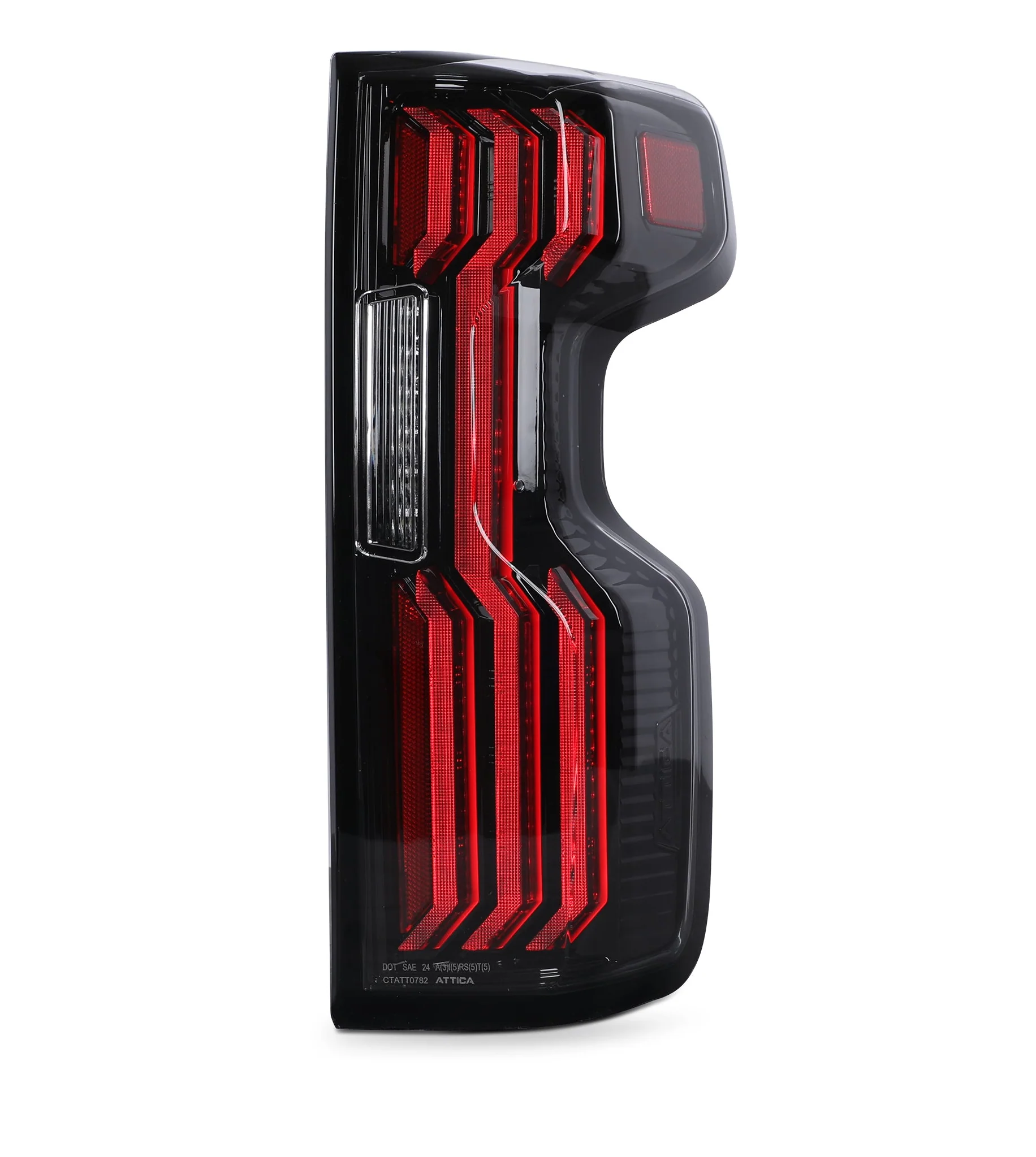 Attica 4x4 LED Tail Lights for Chevy Silverado 1500 (19-26) 2500/3500 (20-26) Gloss Black with Smoked Bars & Sequential Turn Signals (Preorder) - Image 8