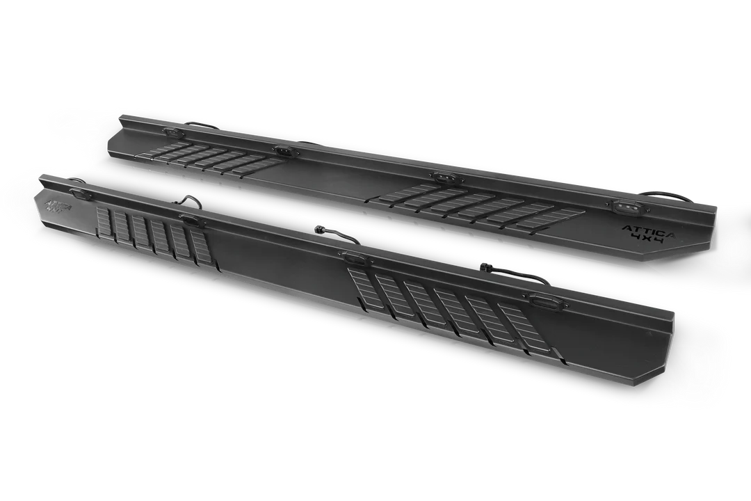 Attica 4x4 Running Boards for Ram 1500 (09-18) 2500/3500 (10-24) Frontier Series with Step Lights ATTRM02C104-BX - Image 2