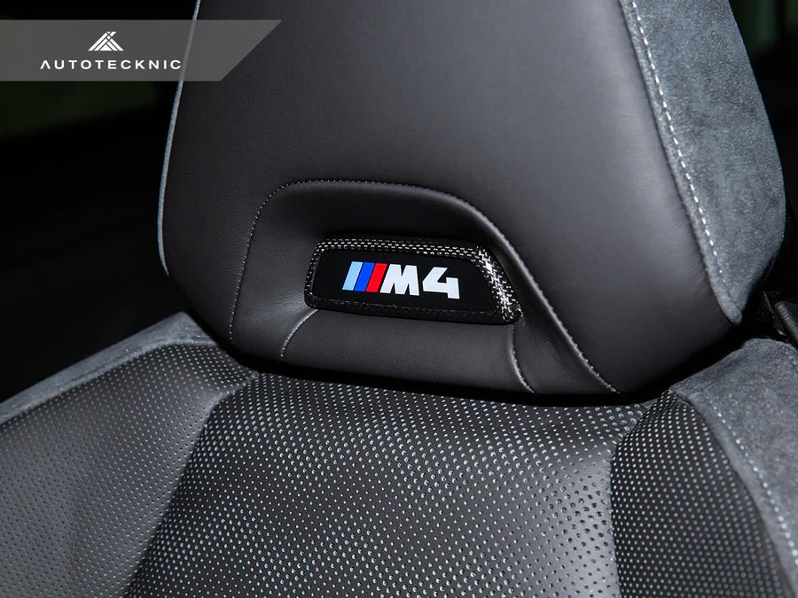 AutoTecknic Front Seat Illuminated Emblem Cover BMW M2 (16-21) Dry Carbon Fiber - Image 6