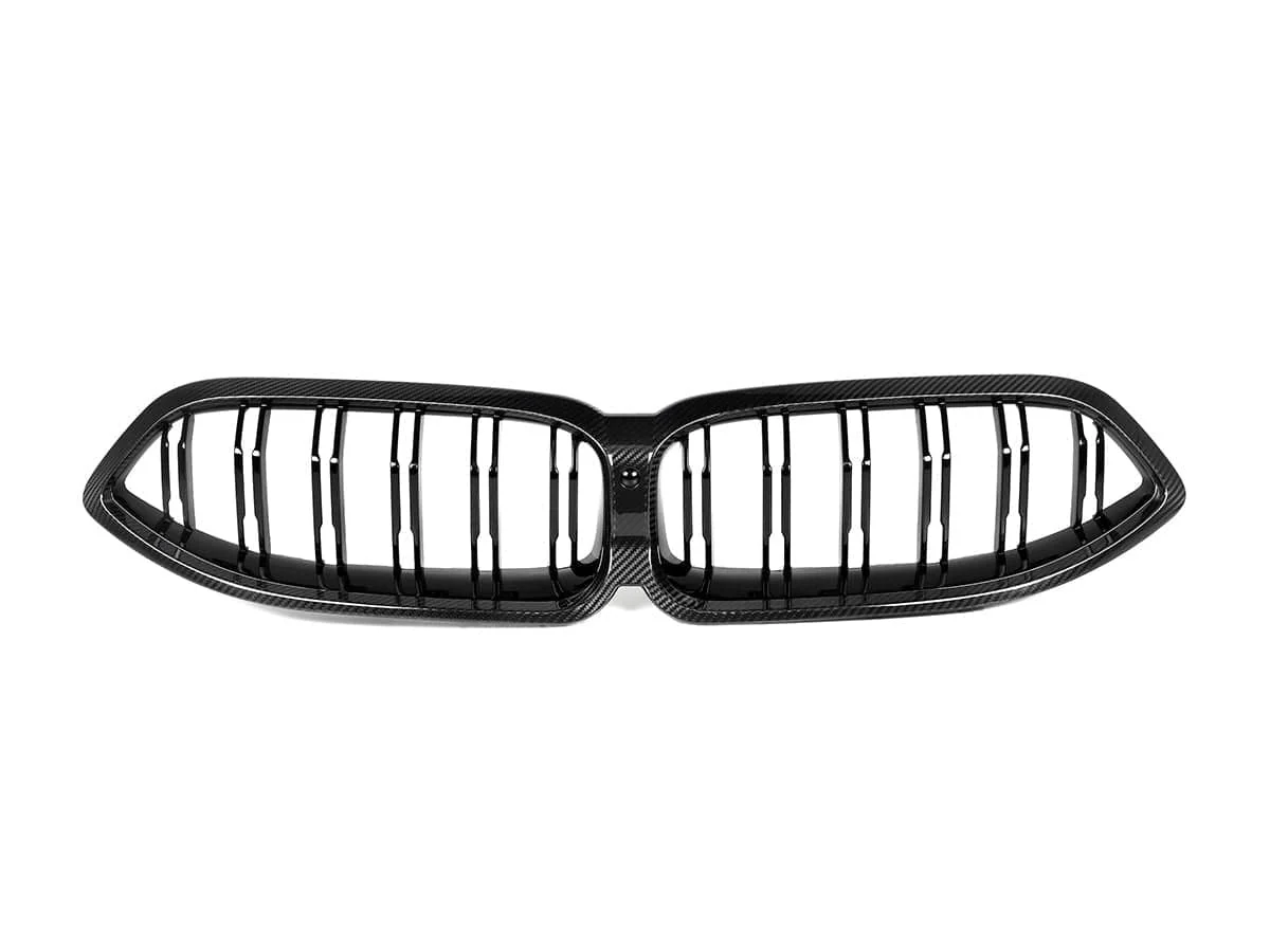 Autotecknic Front Grille BMW G14 / G15 / G16 M850i / 840i / M8 (20-25) Dual-Slats Dry Carbon Fiber w/ 3 or 4 Top Tabs