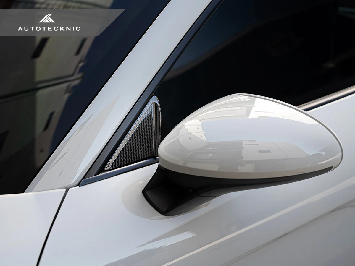 AutoTecknic Side Mirror Deflector Set Porsche 718 GT4 RS (22-25) Dry Carbon Fiber Triangle Trim Set - Image 5
