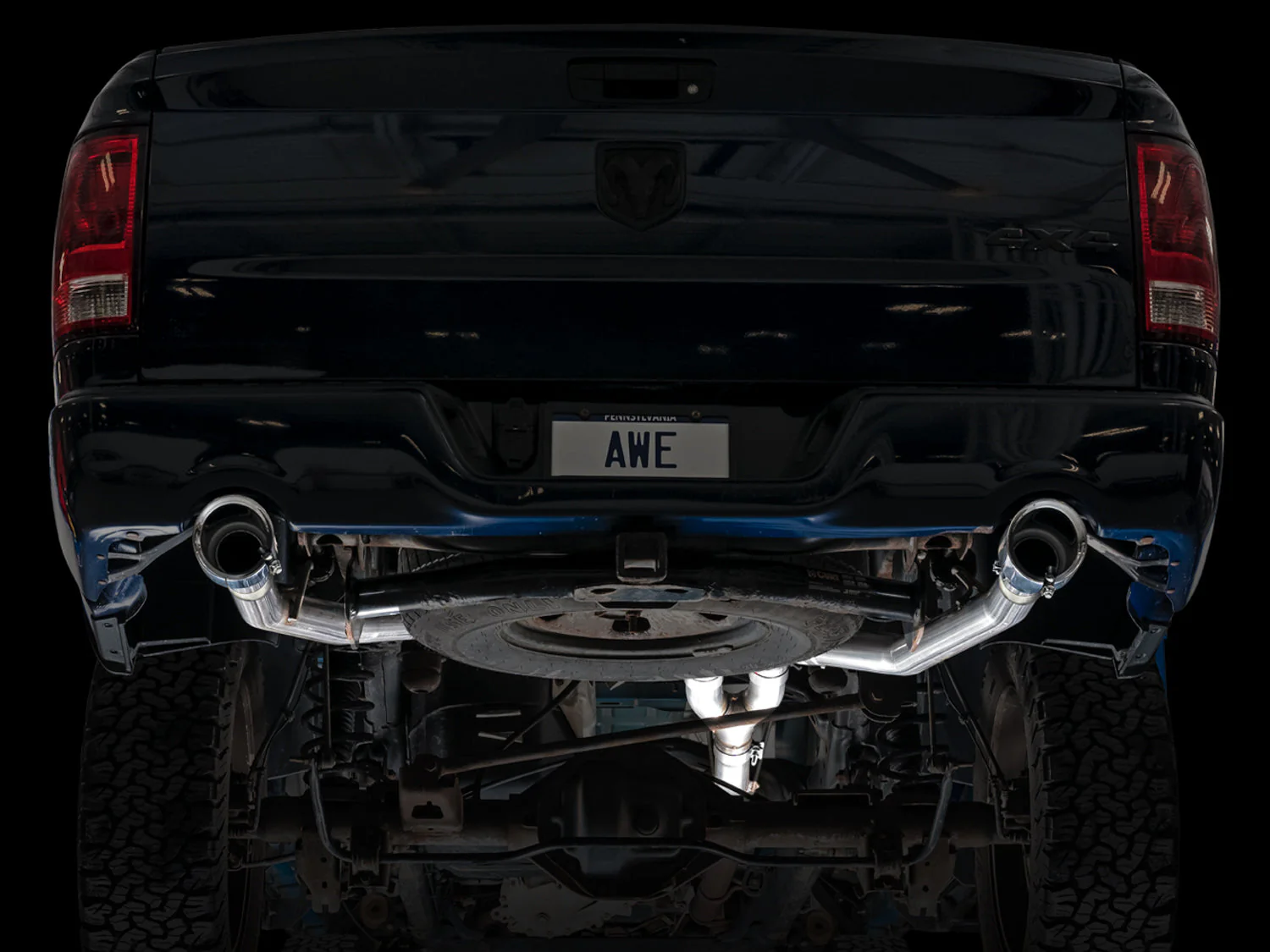 AWE 0FG Exhaust RAM 1500 5.7L 4th Gen (09-21) Catback - 5” Silver or Black Tips - Image 4