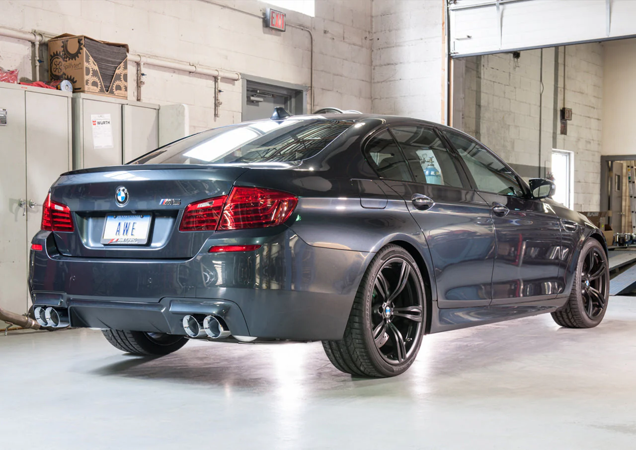 AWE Exhaust BMW M5 F10 (13-16) Touring Axleback w/ 4” Tips - Silver or Black Tips - Image 5