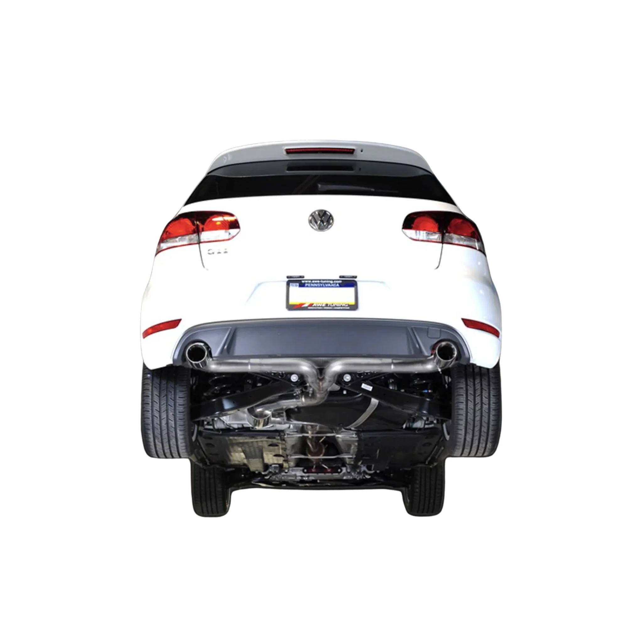 AWE Exhaust for VW GTI MK6 2.0 Hatchback (2010-2014) Performance Catback with Silver or Black Round Tips - Image 3