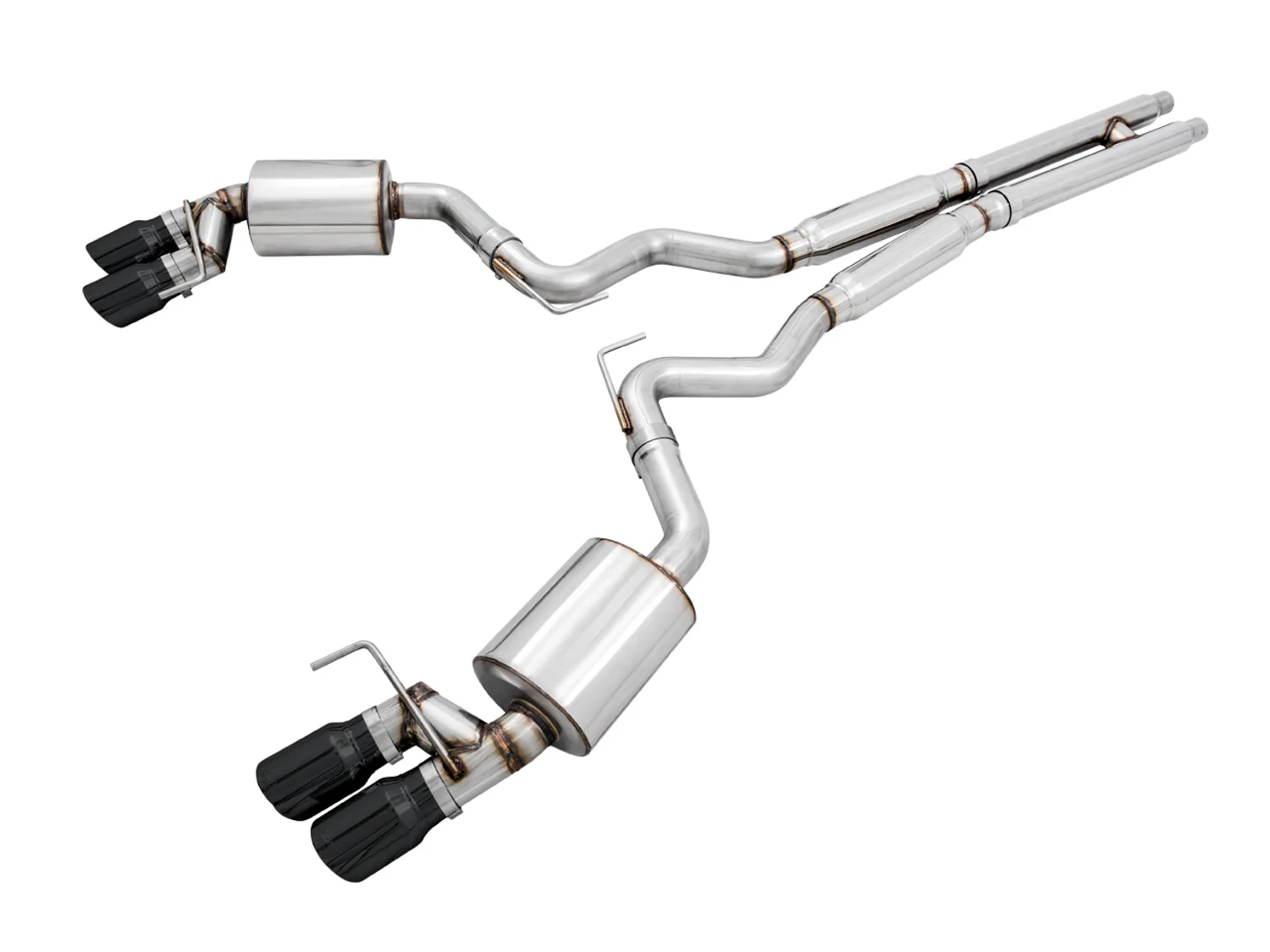 AWE Exhaust for Ford Mustang GT (18-23) Bullitt (19-20) Track / Touring / SwitchPath Catback with 4” Black or Silver Tips - Image 4