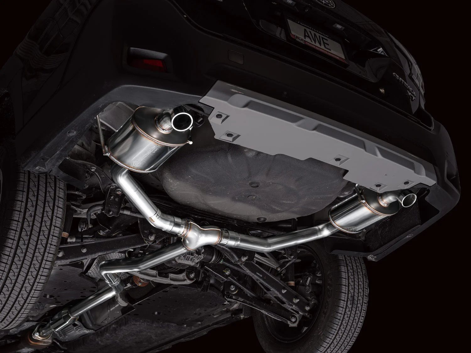 AWE Exhaust Subaru Outback XT 2.4T (20-25) 0FG Catback w/ Dual BashGuards - Image 4