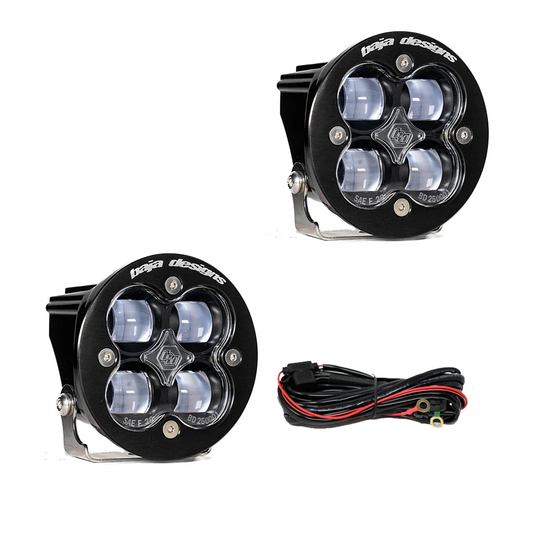 Baja Designs LED Auxiliary Pod Light - Pair Squadron-R SAE with Clear or Amber Lens