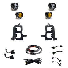 Baja Designs Pocket Fog Light Kit for GMC Sierra 2500HD / 3500HD (2020-2023) S1 Dual with Clear or Amber Lens