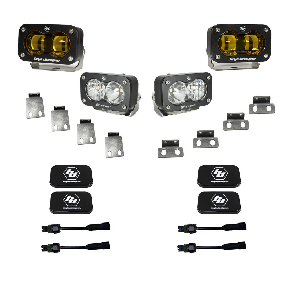 Baja Designs S2 Fog Light Kit for Ford Bronco Raptor (2023-2026) SAE / Sport & SAE / Pro with Clear or Amber Lens - Image 2