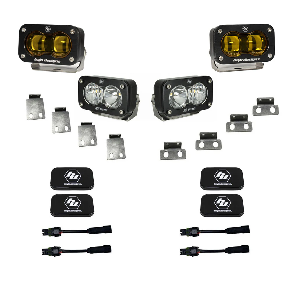 Baja Designs S2 Fog Light Kit for Ford Bronco Raptor (2023-2026) SAE / Sport & SAE / Pro with Clear or Amber Lens - Image 4