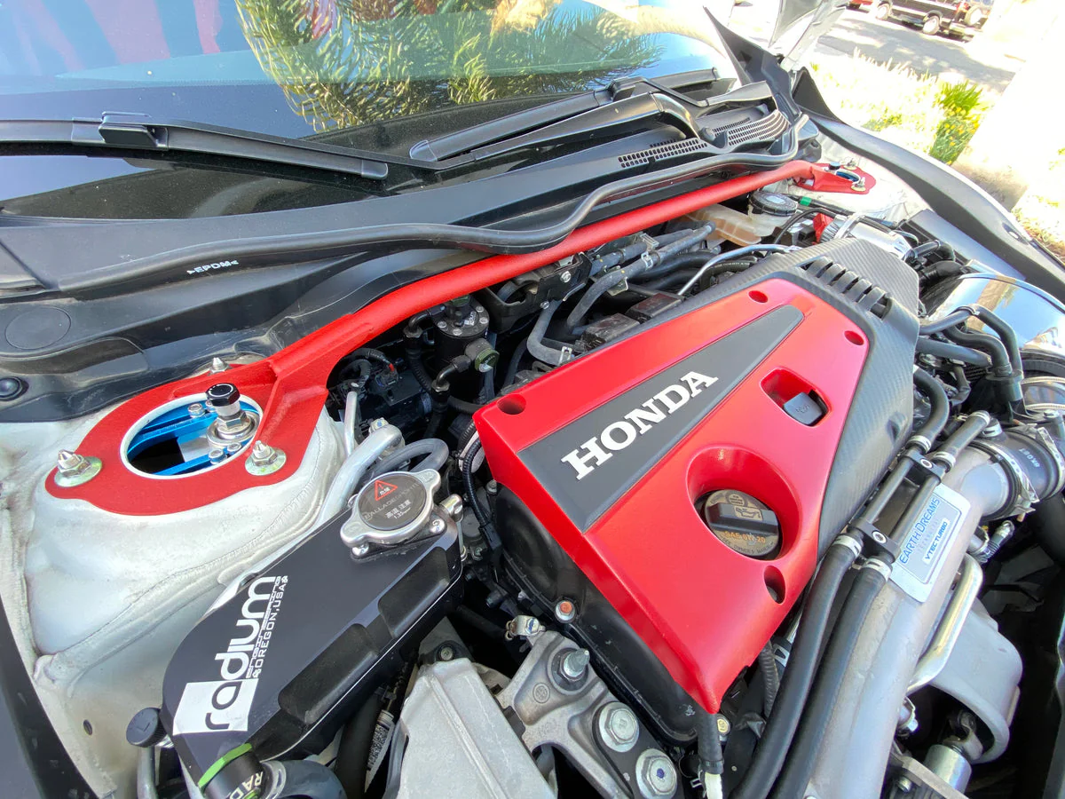 Ballade Sports Front Strut Bar Honda Civic FK / FL (2017-2023) Wrinkle Red or Black - Image 6