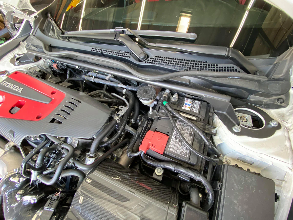 Ballade Sports Front Strut Bar Honda Civic FK / FL (2017-2023) Wrinkle Red or Black - Image 7