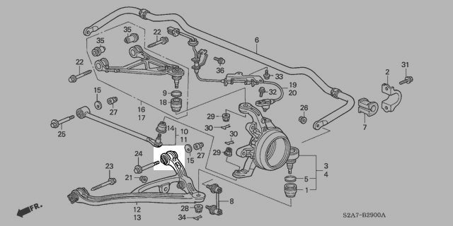 Ballade Sports Solid Bushing Kit Honda S200 (2000-2009) Rear Lower Rear Control Arm - Image 2