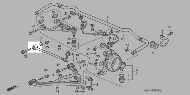 Ballade Sports Solid Bushing Kit Honda S200 (2000-2009) Rear Toe Arm Anti-Bump Steer - Image 2
