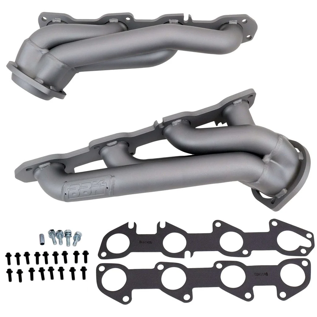 BBK Shorty Headers Challenger Charger 300C 5.7 Hemi (09-24) [1 3/4"] Titanium Ceramic or Polished Silver Ceramic