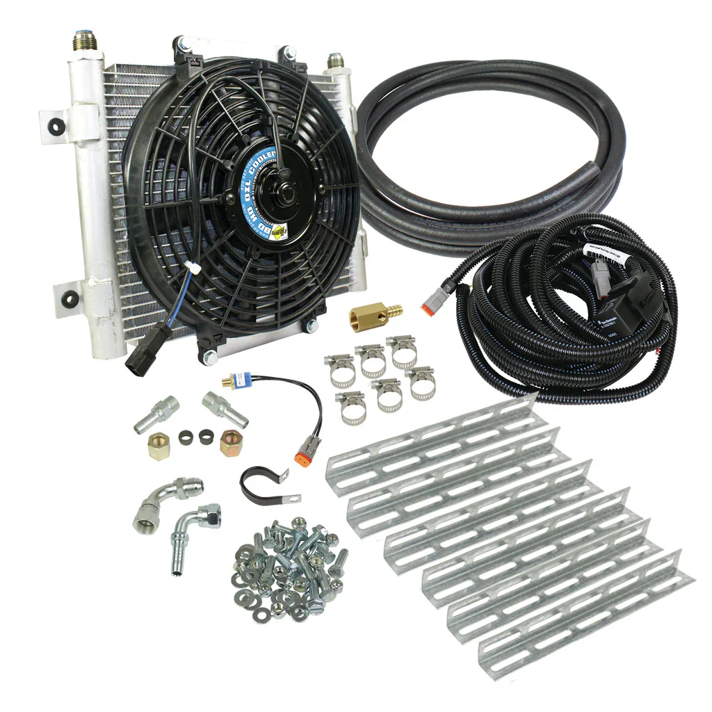BD Diesel Xtrude Transmission Oil Cooler Chevy Silverado 1500 (99-00) 5/16" Line w/ Fan - 1030606-5/16