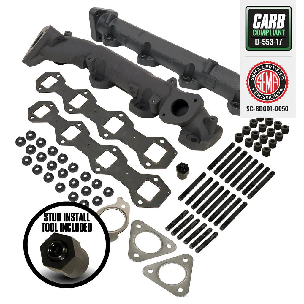 BD Diesel Exhaust Manifold Kit Ford F250 F350 F450 F550 Super Duty 6.7L (17-19) 50 State CARB/Smog Legal 1043008 - Image 2