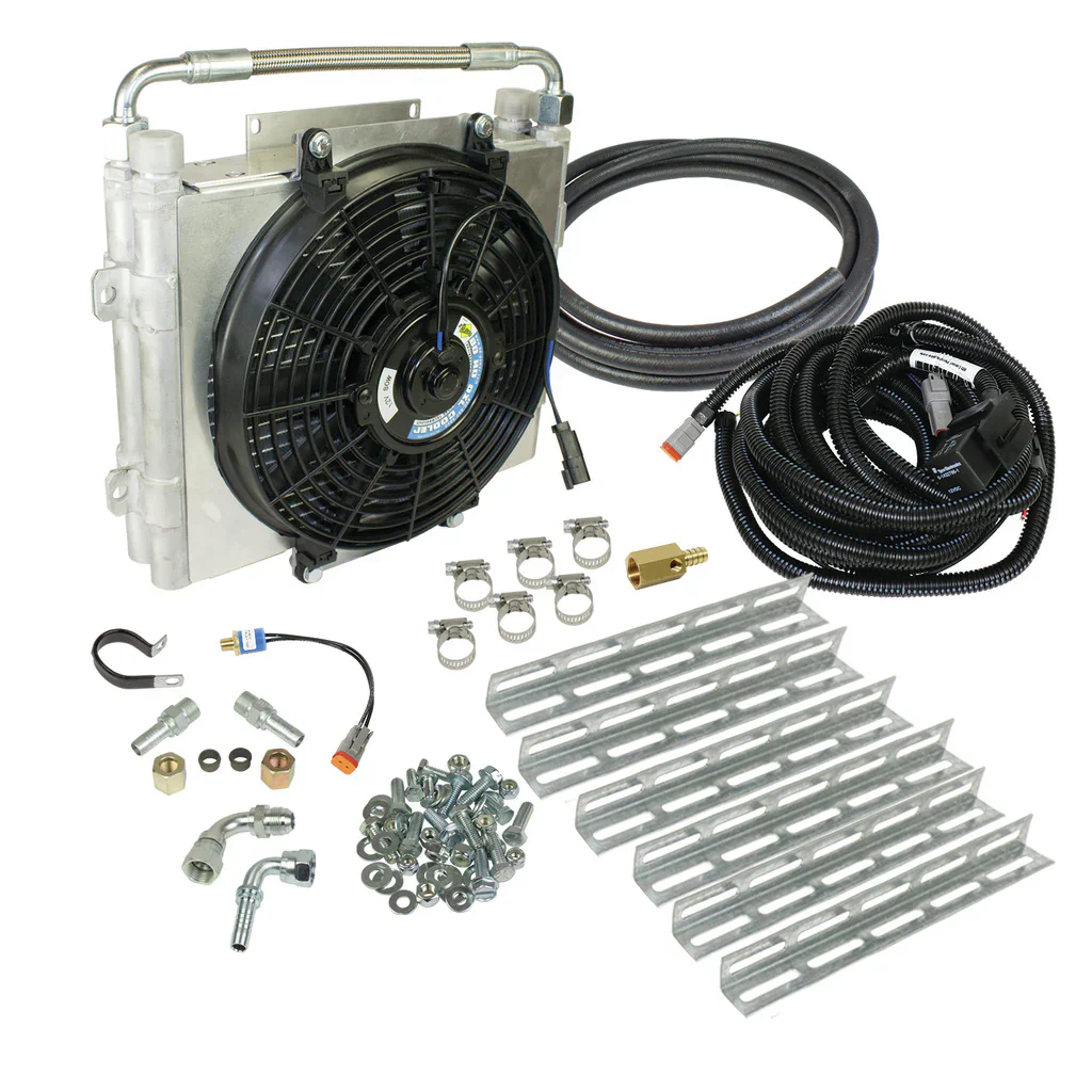 BD Xtrude Transmission Cooler Ford F150 (03-04) 1/2" Line Double Stacked w/ Fan - 1030606-DS-12