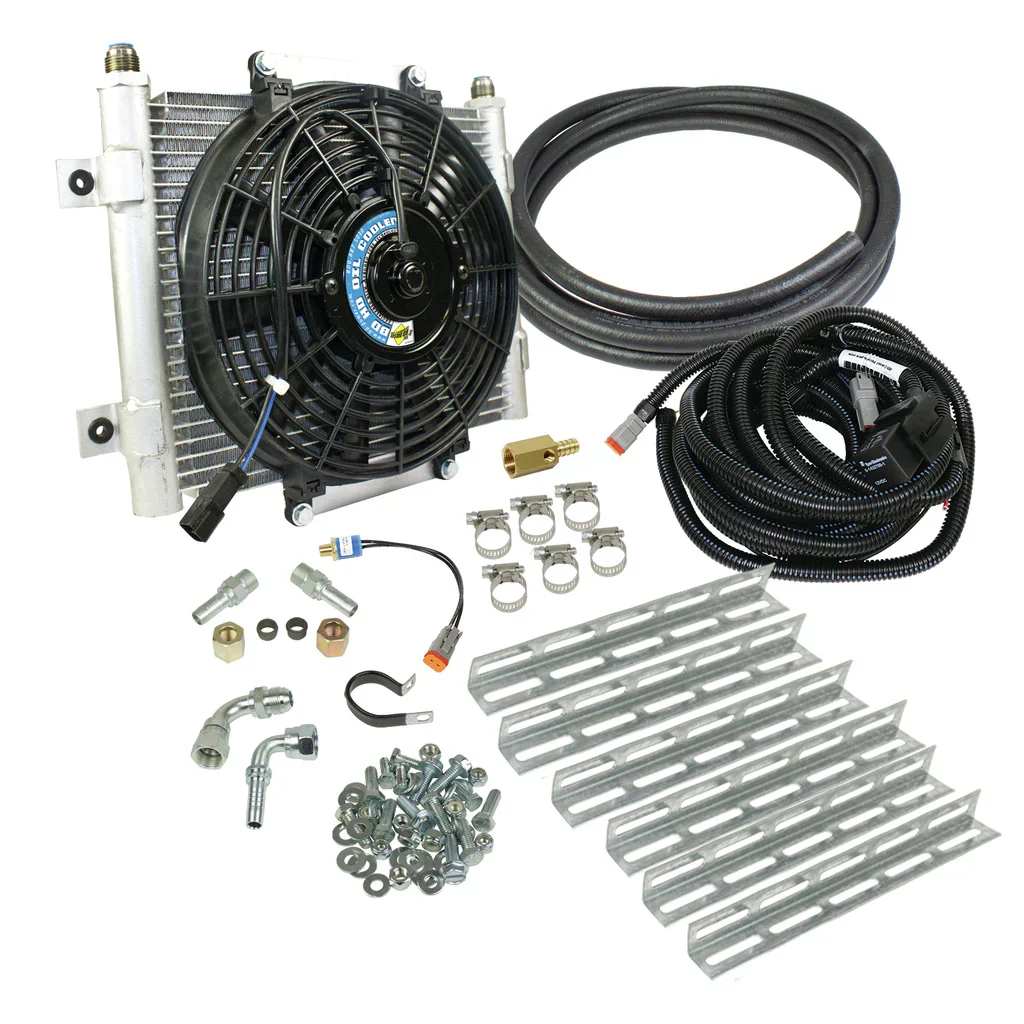 BD Diesel Xtrude Transmission Oil Cooler Chevy C/K 1500 / 2500 / 3500 (99-00) 3/8" Line w/ Fan - 1030606-3/8