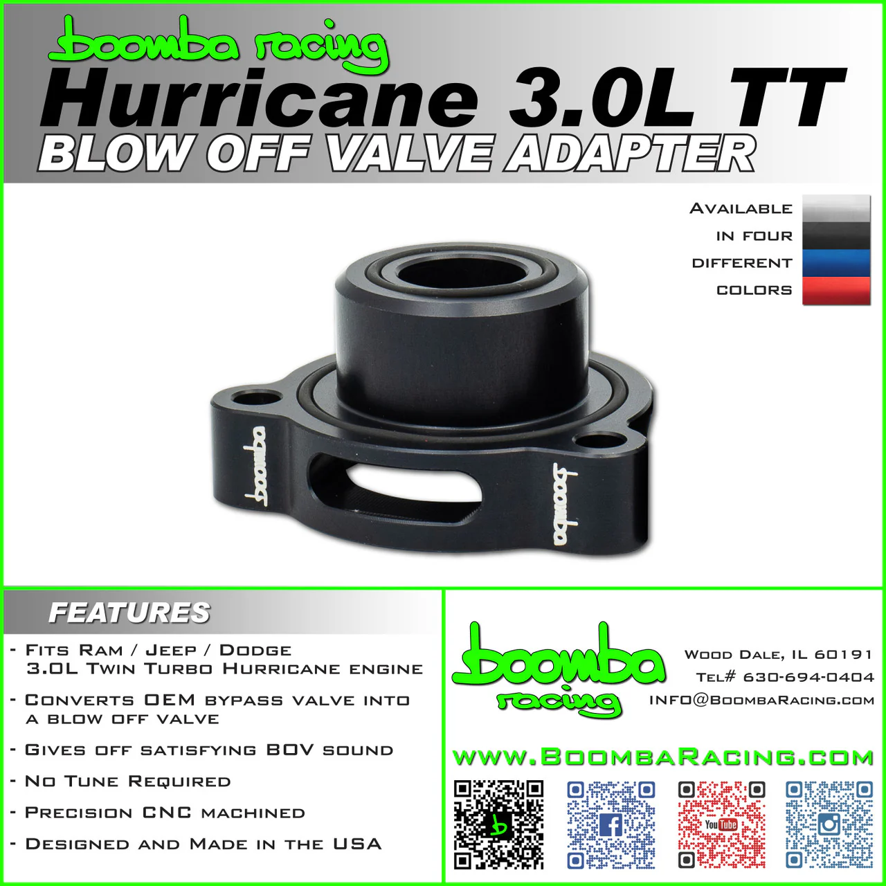 Boomba Racing Blow Off Valve for Dodge Charger 3.0L Twin Turbo (2026-2027) Black / Red / Natural / Blue - Image 5