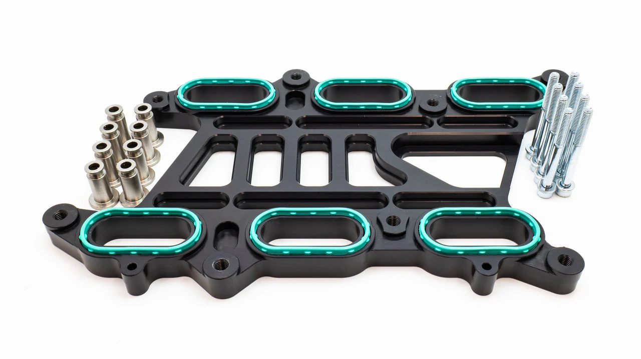Boomba Racing Intake Manifold Spacer for Ford Bronco 2.7L EcoBoost (2021-2026) Blue / Red / Black / Natural Aluminum - Image 3