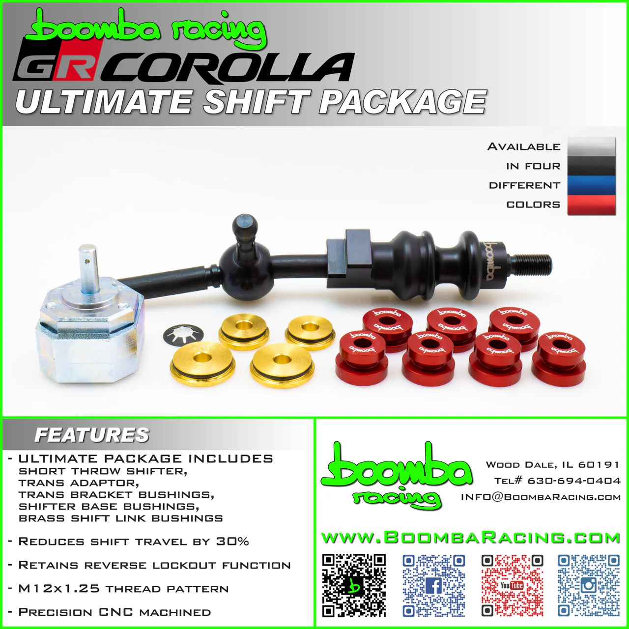 Boomba Racing Short Throw Shifter Toyota GR Corolla (Fits OEM Shift Knob) Black - Image 5