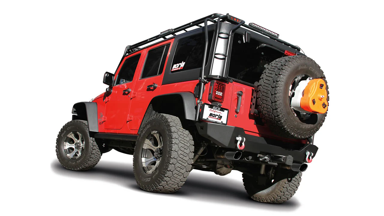 Borla Axleback Exhaust Jeep Wrangler JK / JKU 3.6L 4WD (2012–2018) Touring or ATAK w/ Polished or Black Chrome Tips - Image 3