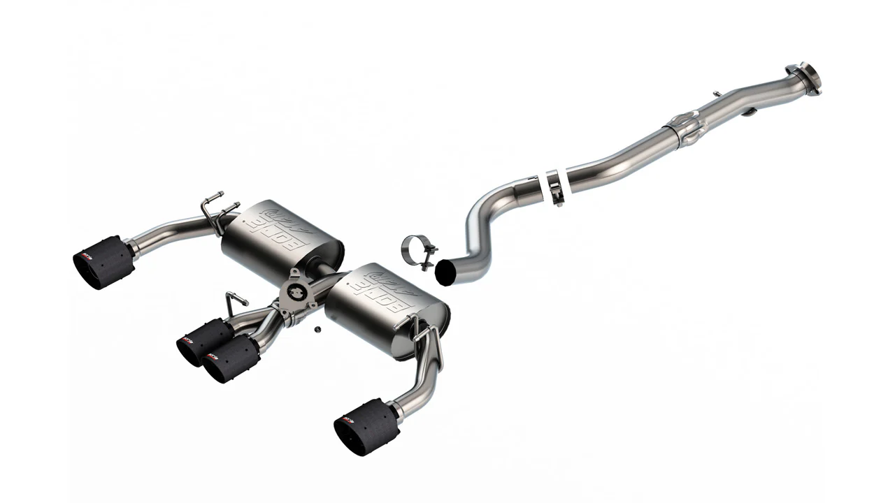 Borla Exhaust Toyota GR Corolla 1.6L (23–25) ATAK Catback w/ Polished Chrome/ Black Chrome/ Carbon Fiber Tips - Image 3