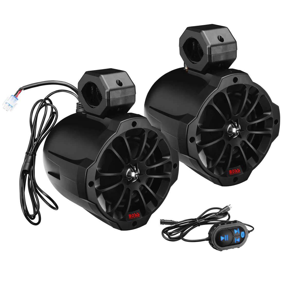 Boss Audio Systems 6.5" ATV/UTV Marine Roll Cage Waketower Speaker Pods - IPX6 Weatherproof, Bluetooth, Amplified, 1" Dome Tweeters, Full Range, 2-Way, Aux-In, Sold in Pairs - With or Without RGB LED - Image 11