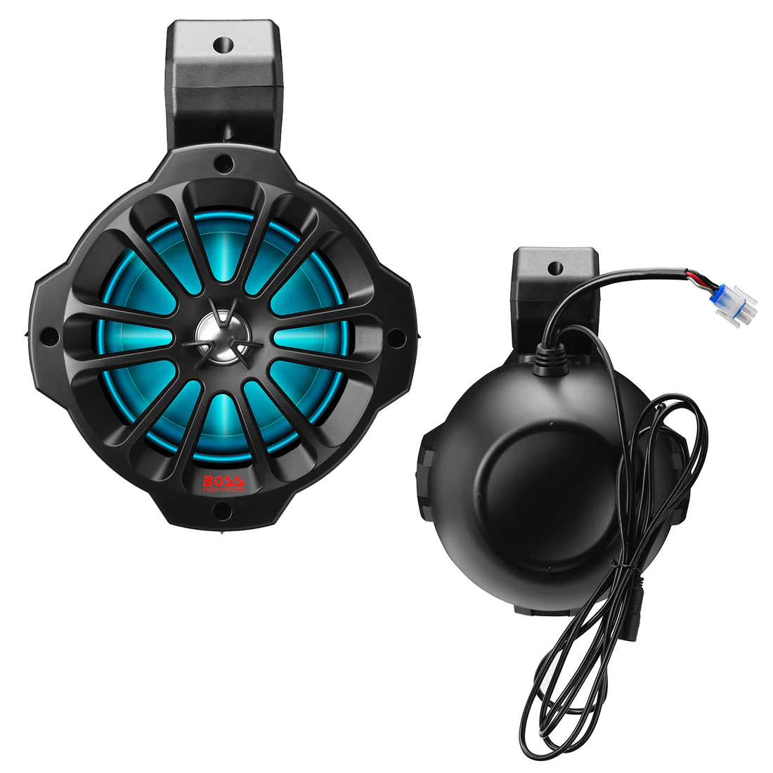 Boss Audio Systems 6.5" ATV/UTV Marine Roll Cage Waketower Speaker Pods - IPX6 Weatherproof, Bluetooth, Amplified, 1" Dome Tweeters, Full Range, 2-Way, Aux-In, Sold in Pairs - With or Without RGB LED - Image 3
