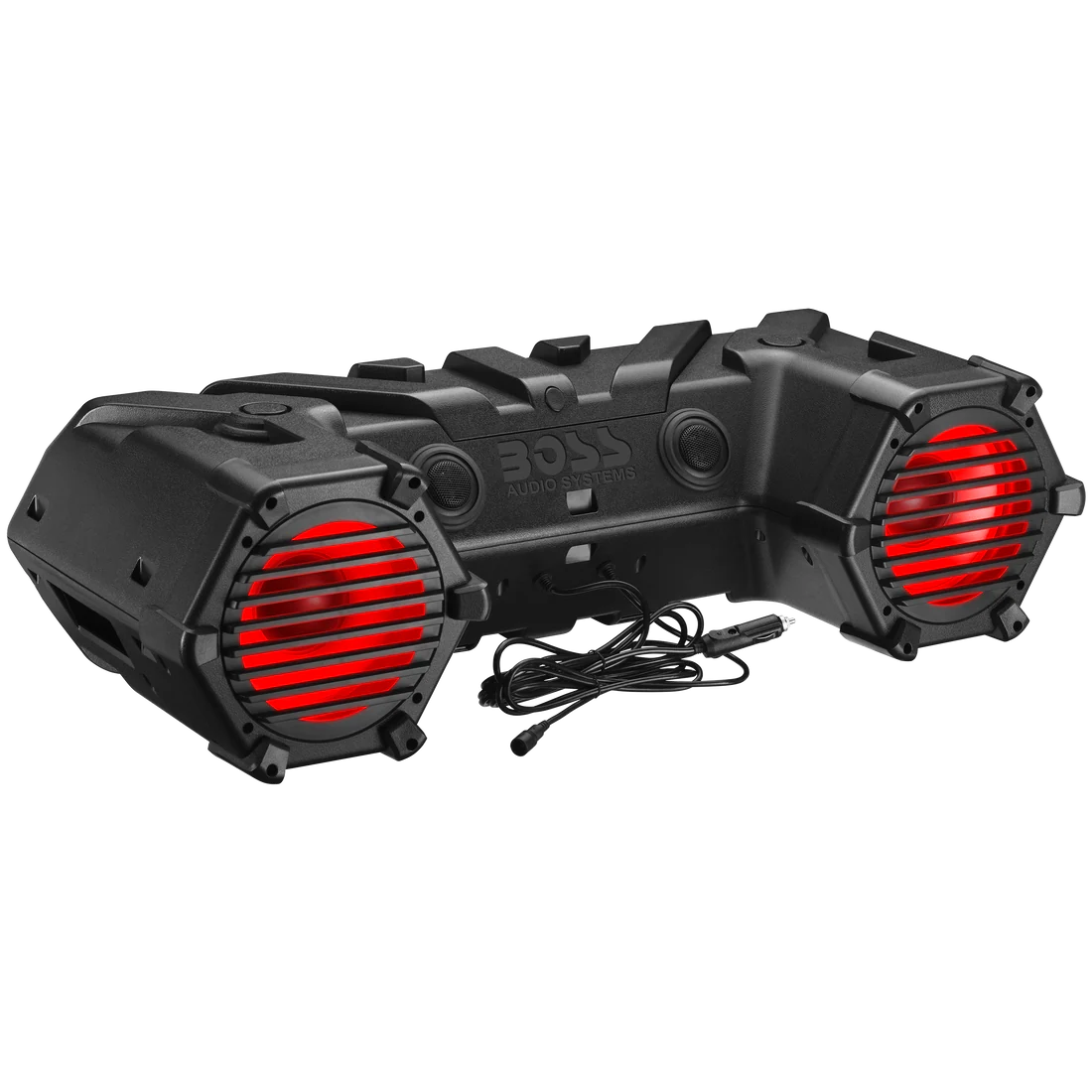 Boss Audio Systems 8" Weatherproof ATV/ UTV/ Motorcycle Sound System - Amplified with Bluetooth Remote, LED Light Bar, Storage Compartment, and RGB Options