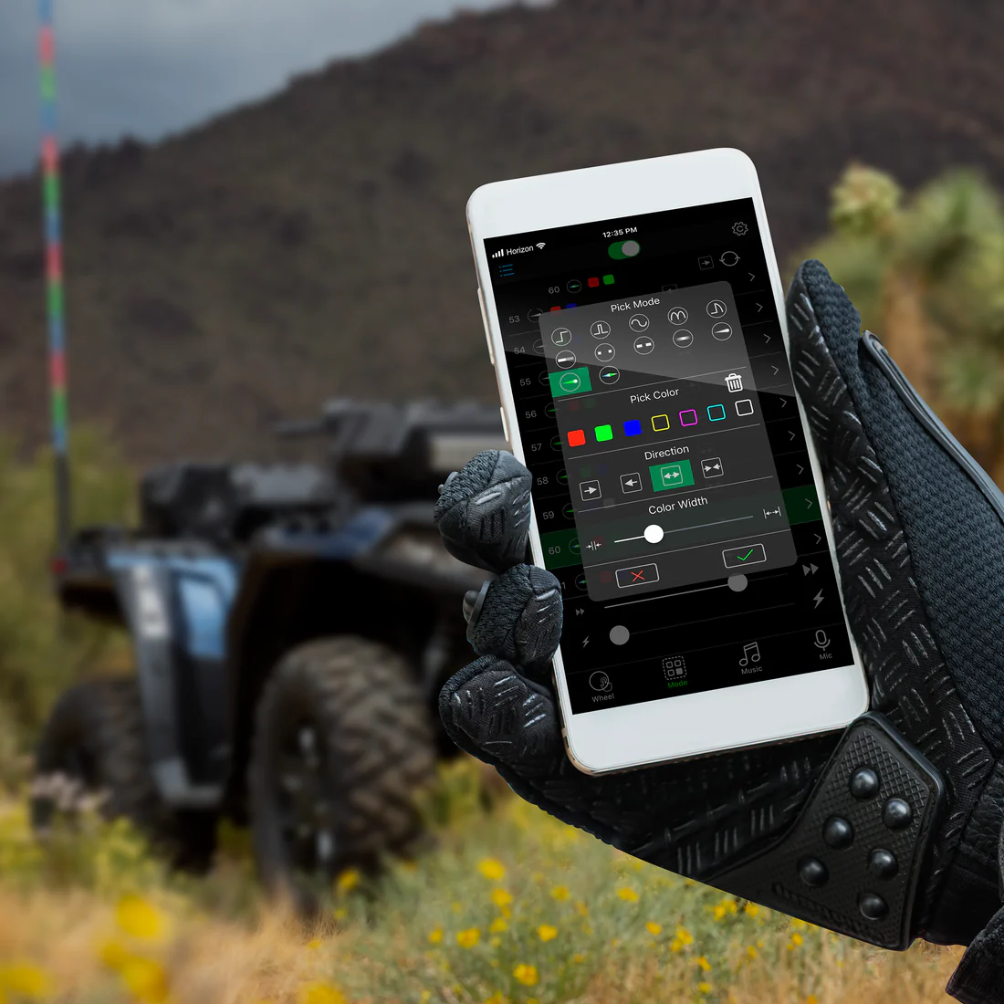 Boss Audio Systems ATV LED Whip Antenna / Chasing RGB Lights / App Control / Weatherproof (IP67) / 24", 48", 72" - Image 10