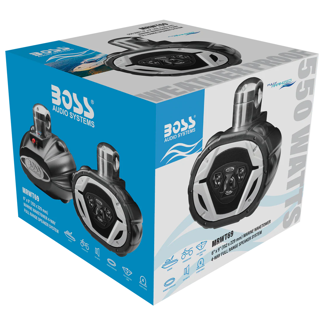 Boss Audio Systems ATV UTV Marine Waketower Speaker System - IPX6 Rated, Weatherproof, Full Range, RGB LED Lights - Image 17