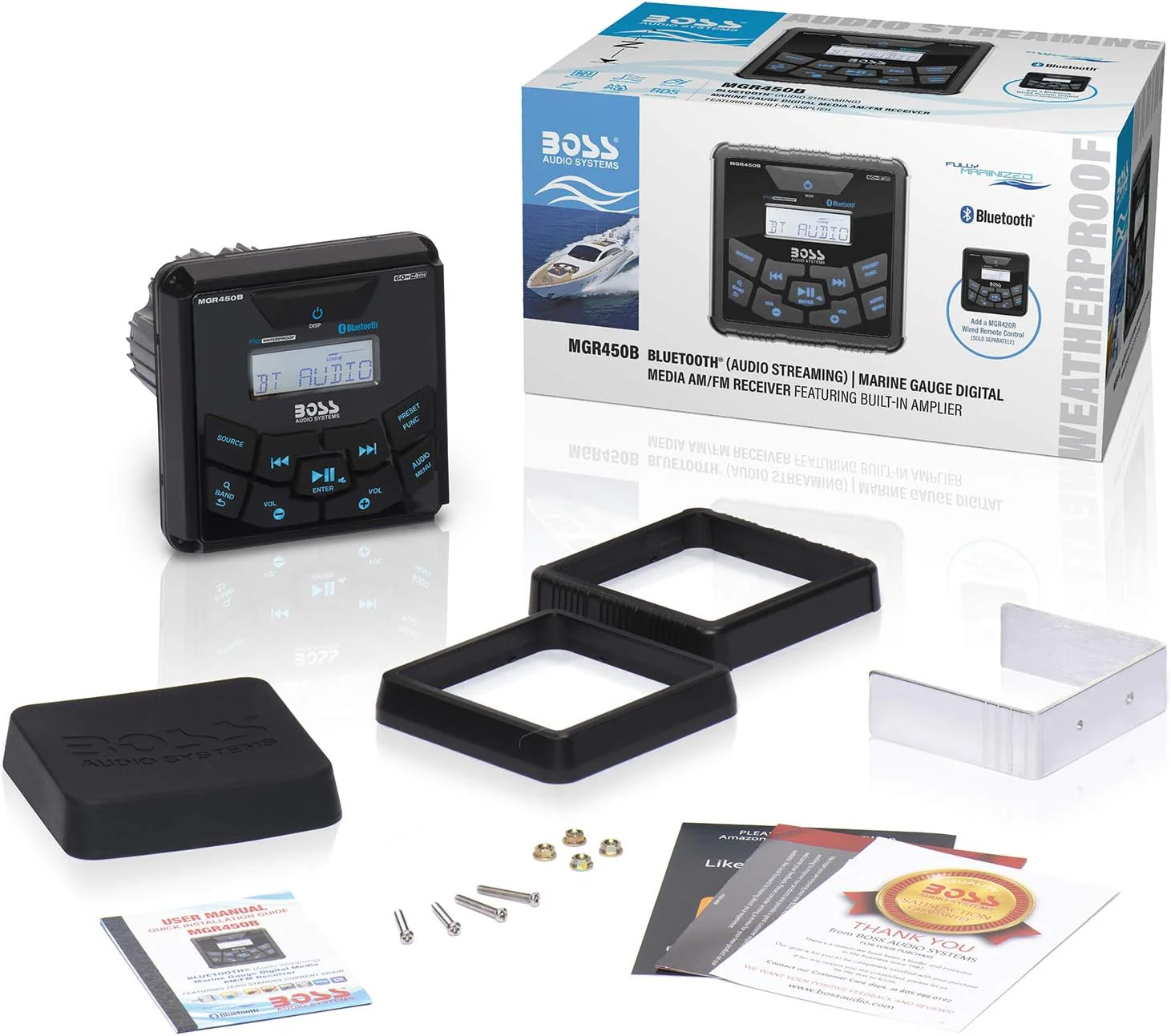 Boss Audio Systems Marine Gauge Receiver – Bluetooth Stereo, Weatherproof, AM/FM Radio, NOAA Weather Band, USB Charging, Built-in 4 Channel Amplifier - Image 4