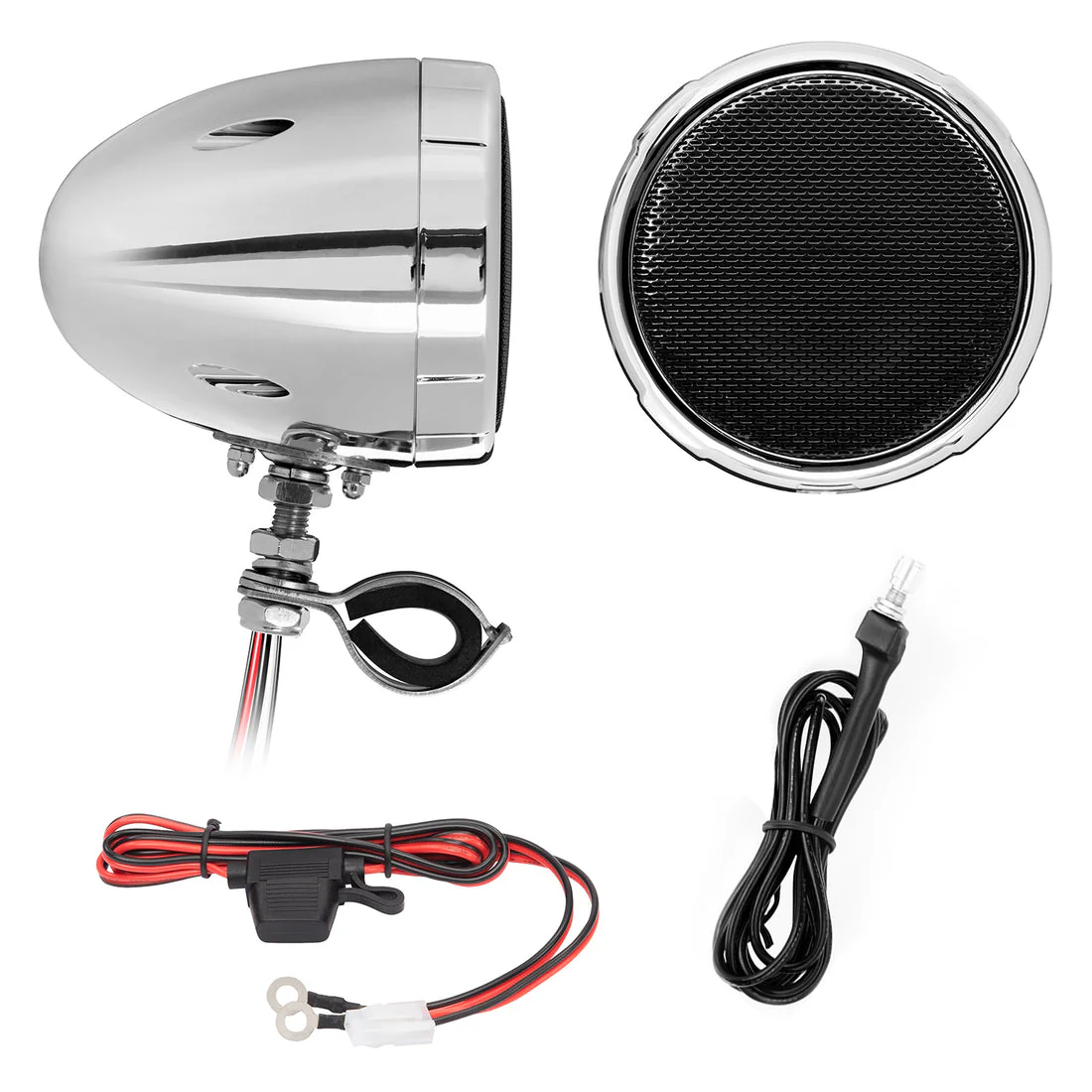 Boss Audio Systems Motorcycle & ATV Speaker System - Bluetooth, Weatherproof, 3" Speakers, Amplifier, Volume Control, 12V, Black Chrome or Chrome Option - Image 8